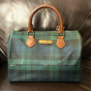 RALPH LAUREN Black Watch Plaid Boston Weekend Travel Duffle Doctor Bag Speedy 30